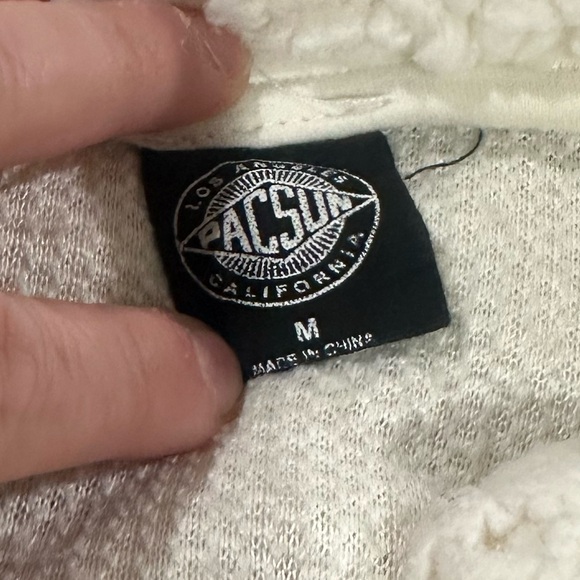 PAC Sun cropped Cozy White fleece pullover Sweater with snaps |Sz S | scandigirl - Picture 3 of 9
